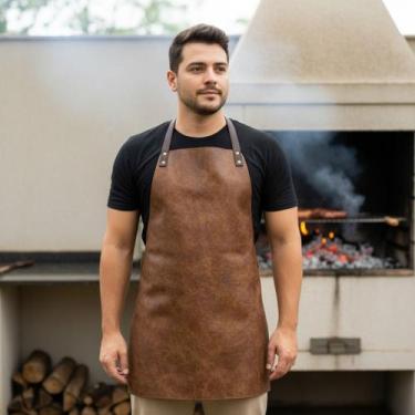 Imagem de Avental Churrasqueiro Em Couro Legítimo Cozinha Gourmet Churrasco - Ca