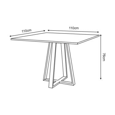 Imagem de Mesa De Jantar Mônaco 110cm Tampo Preto Pés Cobre - Cor: Preto