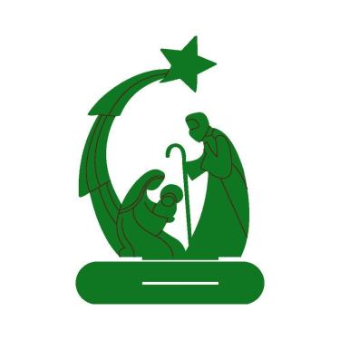 Imagem de Presépio 02 Com Base 19cmx25cm - Cria Arte Laser Verde