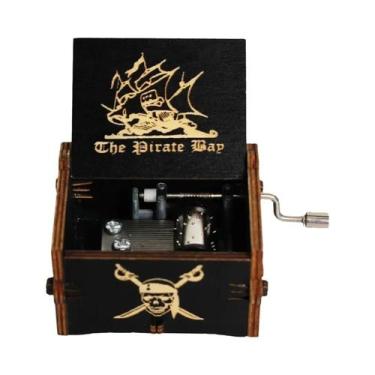 Imagem de Caixa De Música De Madeira Jurassic Park Com Manivela, Brinquedo De Aç