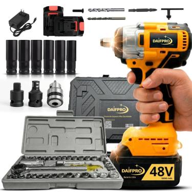 Imagem de Kit Furadeira Impacto 48V Df-400 2 Baterias Jogo Chave 40Pç