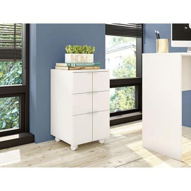 Imagem de Gaveteiro 3 Gavetas Cubic Branco Fosco - Caemmun
