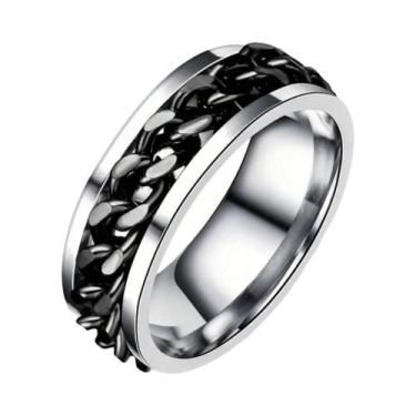 Imagem de Anel De Dedo Masculino Rotativo Em Aço Inoxidável - Joia Casual Exquis