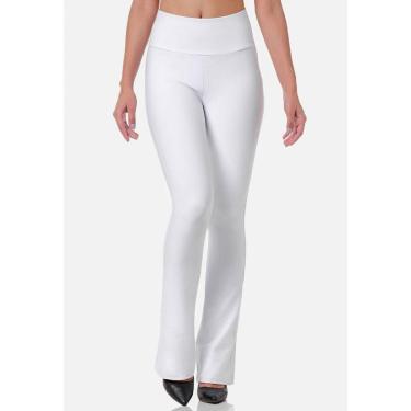 Imagem de Calça Flare Branca Bailarina Enfermeira Esteticista Em Suplex Poliéster Lisa WOLFOX-Feminino