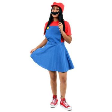 Imagem de Fantasia Mario Feminino Vestido Adulto - Super Mario World - Abrakadab