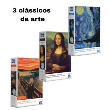 Imagem de Quebra cabeça kit 3 -500 pçs Van Gogh Noite MonaLisa O Grito - Toyster