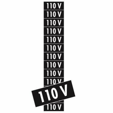 Imagem de Placa Adesivo 110v Ps74 3,5x1,0 13 Unidades - EncartAle