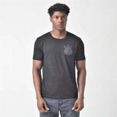 Imagem de Camiseta Corinthians Brasão Dry - Masculino, G, Preto
