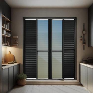Imagem de Porta de Correr Venez. 6 Folhas Moveis 210 x 200 Elite com Fecho Autom