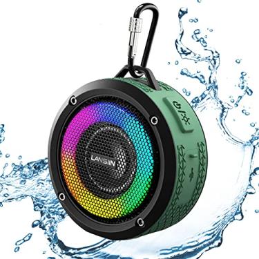 Imagem de Caixa de Som Bluetooth Portáteis XFTOPSE para Equitação ao Ar Livre, Mini RGB Caixinha de Som Amplificada Sem Fio com Microfone para Chamadas, 1 Metro à Prova D'água, 5W RMS, 6-10 Hrs Uso(Verde)