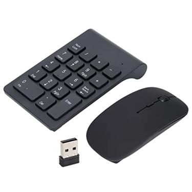 Imagem de Mouse teclado numérico sem fio, mini teclado 2,4 GHz tecnologia sem fio, 1200 DPI sensível durável teclado numérico combinação de mouse, Plug and Play, adequado para home office e viagens