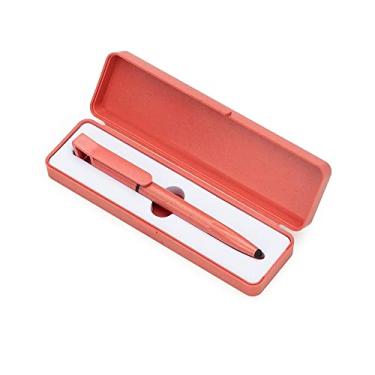 Imagem de Estojo Mais Caneta Fibra De Bambu Touch C/ Suporte Celular Limpa Tela VERMELHO