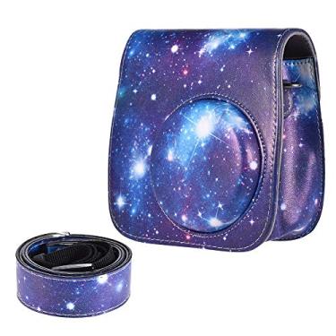 Imagem de HONGYAN capa da câmera Padrão universo Câmara de corpo inteiro PU Caixa de couro PU Bolsa com alça para Fujifilm Mini 9 / mini 8+ / mini 8 acessórios para câmera
