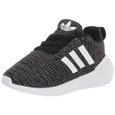 Imagem de adidas Tênis infantil unissex Swift Run 22, Preto/branco/cinza, 12.5 Little Kid