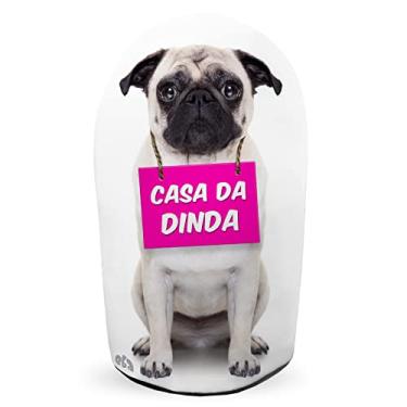 Imagem de Peso de Porta Cachorro Pug com plaquinha "Casa da Dinda" Pet cachorrinho