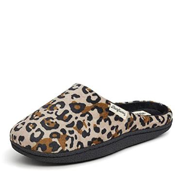 Imagem de Dearfoams Pantufa feminina de veludo, Leopardo, Large