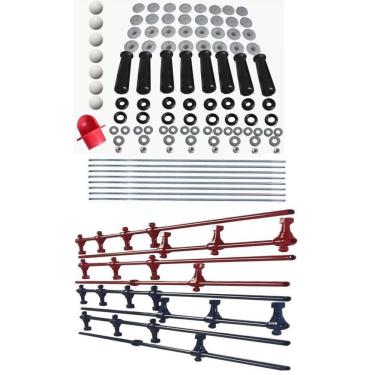 Imagem de Kit Pebolim Totó Fla-flu Pacau Embutido Completo Sem Campo