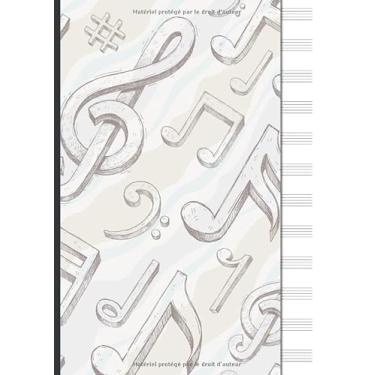 Imagem de Papier à Musique - 12 portées: Cahier de Musique avec 12 Portées - Solfège, Piano, Composition - A4 - 110 partitions vierges - Papier Manuscrit