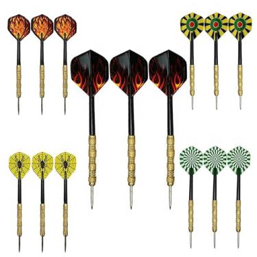 Imagem de TECKEEN 18 dardos de ponta de aço, ponta de aço profissional para jogo de alvo de dardos