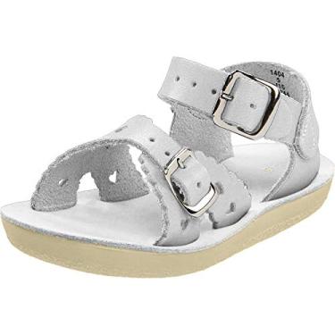Imagem de Sandálias de água salgada da Hoy Shoe Sandália de coração (Bebê/Criança pequena/Criança grande/Feminino), Shiny Silver, 7 Toddler