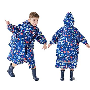 Imagem de Capas de chuva infantis para meninas meninos desenho animado infantil capa de chuva impermeável para crianças P-2GG tamanho 4-16 anos, Azul, S/95-115CM