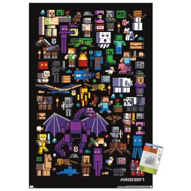 Imagem de Minecraft - Mobbery Wall Poster with Push Pins