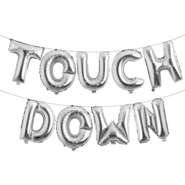 Imagem de Football Party Supplies Kit - Touchdown Letter Foil Balloons Banner for Birthday, Gameday Football Sport Birthday Balloon Party Decoration Suppliers (TOUCH DOWN Silver)