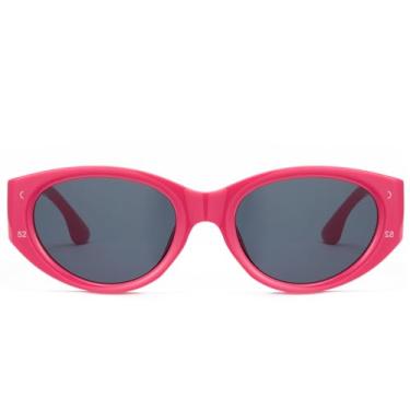 Imagem de Cyxus Óculos de sol com proteção UV 2024 moderno estilo vintage armação oval 99% UVA UVB para homens e mulheres 1158, 1158- Armação rosa - Lente cinza, Medium