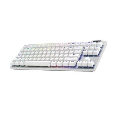Imagem de Teclado Gamer Sem Fio Logitech G PRO X com design TKL, Layout US, RGB LIGHTSYNC, Tecnologia LIGHTSPEED e Switch Exclusivo GX Brown Tactile - Branco