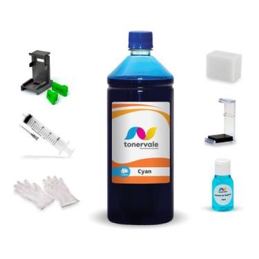 Imagem de Tinta Para HP 6476 667 - 3YM78AB Cyan 1 Litro Linha Platinum - Toner V