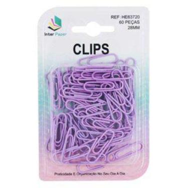 Imagem de Clips colorido 60 unid 28mm Inter Paper