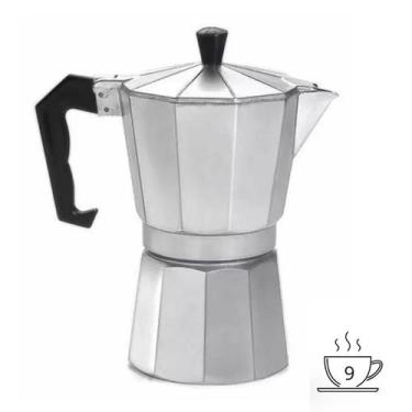 Imagem de Cafeteira italiana em alumínio polido 350 ml serve 9 cafés - KEHOME  C