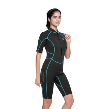 Imagem de Jsnorklet Roupa de mergulho feminina, short de neoprene com zíper frontal de 3 mm, para mergulho, snorkeling, surfe, natação