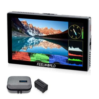 Imagem de Monitor de campo de câmera FEELWORLD P6X 5,5" 1000nit com bateria