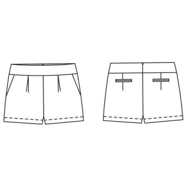 Imagem de Molde short com prega da frente tamanho PP ao EXG by Maísa Rasche - ED