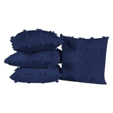 Imagem de Kit 04 Almofadas Cheias Poppy 45cm x 45cm - Marinho - Bia Enxovais