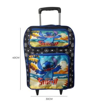 Imagem de Mochila Escolar Infantil do Stitch com Rodinhas Tamanho Grande para Me