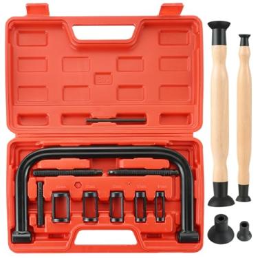 Imagem de NYXOVA Kit de serviço de braçadeira C de compressor de mola de válvula com 2 lappers de válvula, kit de serviço de ferramenta de braçadeira C de compressão automática para ATV, carro, motocicleta,