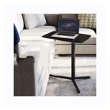 Imagem de Mesa dobrável para laptop com altura ajustável e ângulo de inclinação – sobrecama móvel em preto, mesa portátil para computador para jogos, suporte para tablet