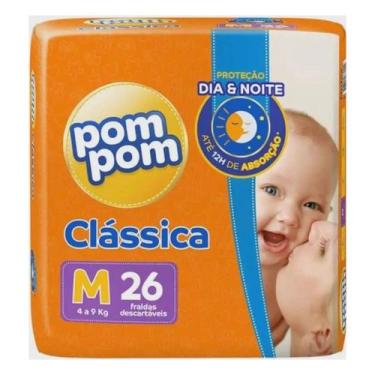 Imagem de Fralda Pom Pom Clássica Jumbo 1 Pacote Tamanho M 26 Unidades