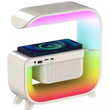 Imagem de caixa de som Bluetooth e Carregador indução Luz Rgb Relógio Inteligent