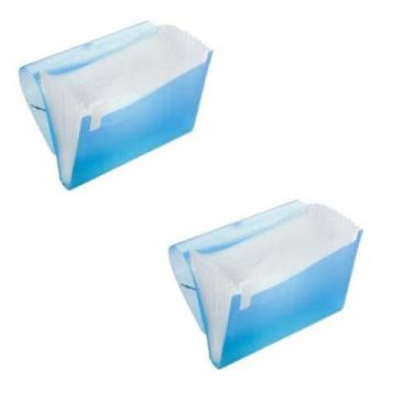 Imagem de Kit 2 Pastas Sanfonadas Plástica Duplicata 31 Divisórias 19x24cm Divis