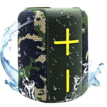 Imagem de FusionLink Caixa de som Bluetooth sem fio, Caixa de Som Portátil com luz RGB, Estéreo de 8W, à prova d'água e Poeira IPX6, Suporta 18H de Reprodução, Adequada para Casa/Festa/Exterior/Praia (Camuflar)