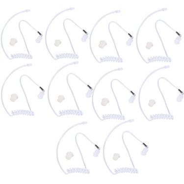 Imagem de Tubo de áudio de bobina de ar acústica de substituição com fones de ouvido compatíveis com Motorola Kenwood Icom Yaesu duas vias rádio FBI, cobertura acústica de tubo de fone de ouvido, cor clara, da Lsgoodcare, 10Pack