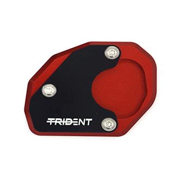 Imagem de Acc-Creativity Suporte de pé de motocicleta com ampliador lateral para placa de extensão compatível com Triumph TRIDENT 660 2021 (vermelho)