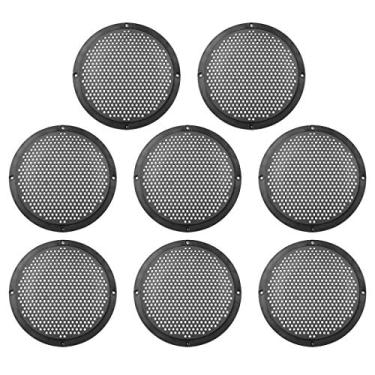 Imagem de X AUTOHAUX 8 peças capa de alto-falante de plástico de 15,2 cm de malha para subwoofer Grill protetor decorativo de grade circular preto para carro