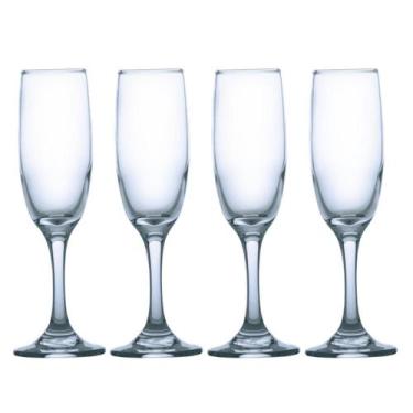 Imagem de Conjunto 4 Taças de Vidro 180ml Champagne Luxo Elegante, Taça champagn