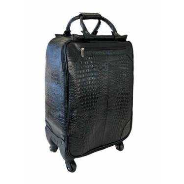 Imagem de Mala de Viagem Padrão Bordo Em Couro Paris Viccina, Preto