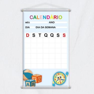 Imagem de Banner Didático Escolar Calendário Dia Mês e Ano 80x50cm - PlimShop