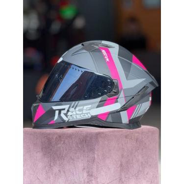 Imagem de Capacete race tech volt abstrak, PRETO E ROSA